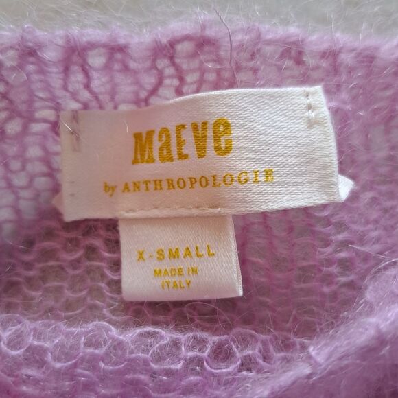 Anthropologie Maeve Wool Blend Sheer Lightweight Pullover Oversized Sweater XS - Picture 4 of 16